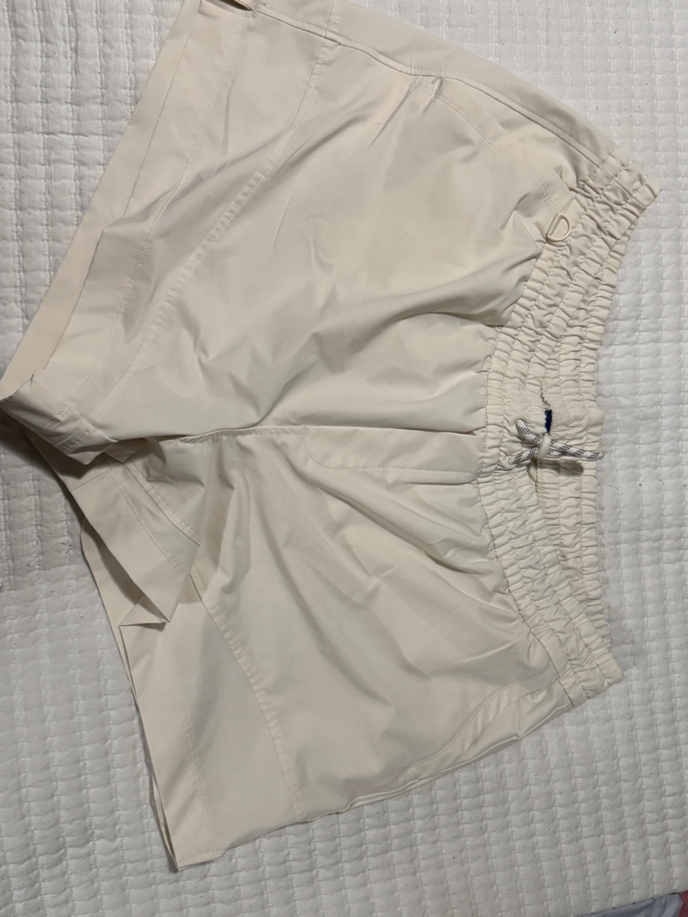Old Navy Off-White Athletic Smocked-Waist Shorts